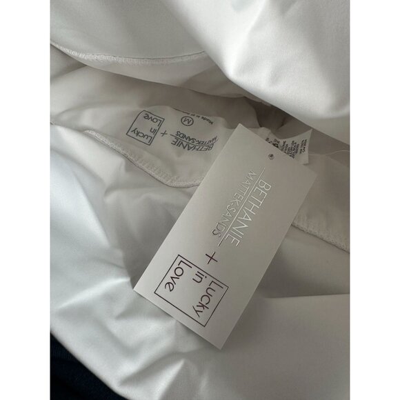 LUCKY IN LOVE X Bethanie Mattek Sands Court Worn White Tiered Skort Sz M NEW - Picture 9 of 9